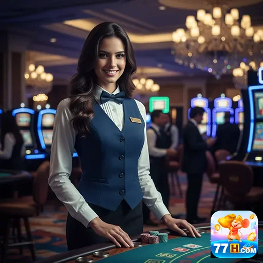 Cliente satisfeito recebendo atendimento VIP em cassino